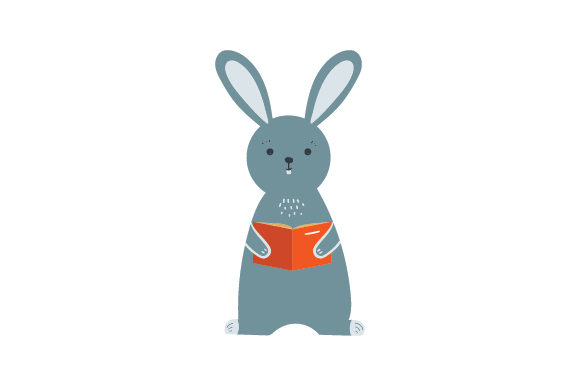Bunny Reading a Book: A Versatile Graphic Design Asset for School Amp Crafts