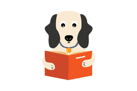 Dog Reading a Book SVG Craft Design for School Amp Projects