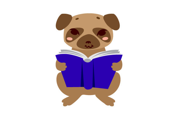 Dog Reading Book SVG Design for Crafts and School Amp Projects
