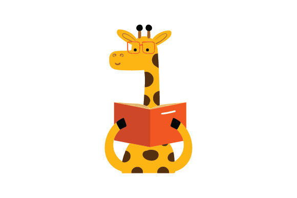Giraffe Reading a Book – A Creative Asset for School Amp Crafts and Branding