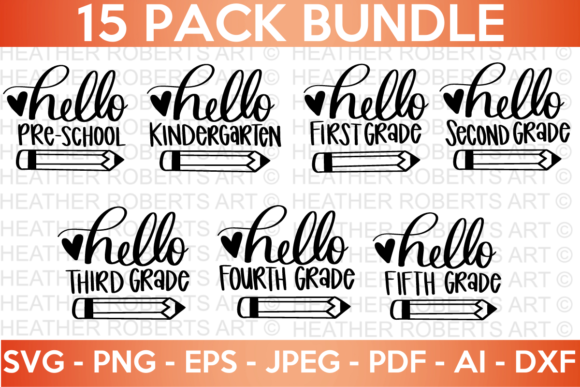 Hello School SVG Bundle 1: A Versatile Graphic Design Asset for Creative Branding