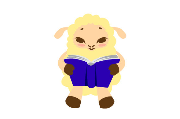 Sheep Reading Book: A Versatile Graphic Design Asset for School Amp Crafts and Creative Brands